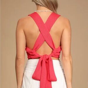 Lulu's Vibrant Coral Knit Top